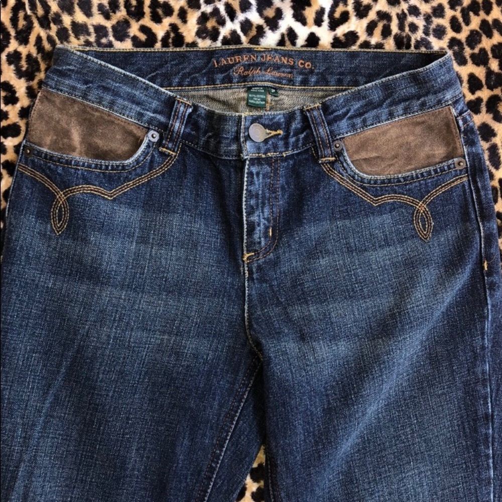 RALPH LAUREN WOMENS JEANS SIZE 2P suede western‎ cowgirl vibe